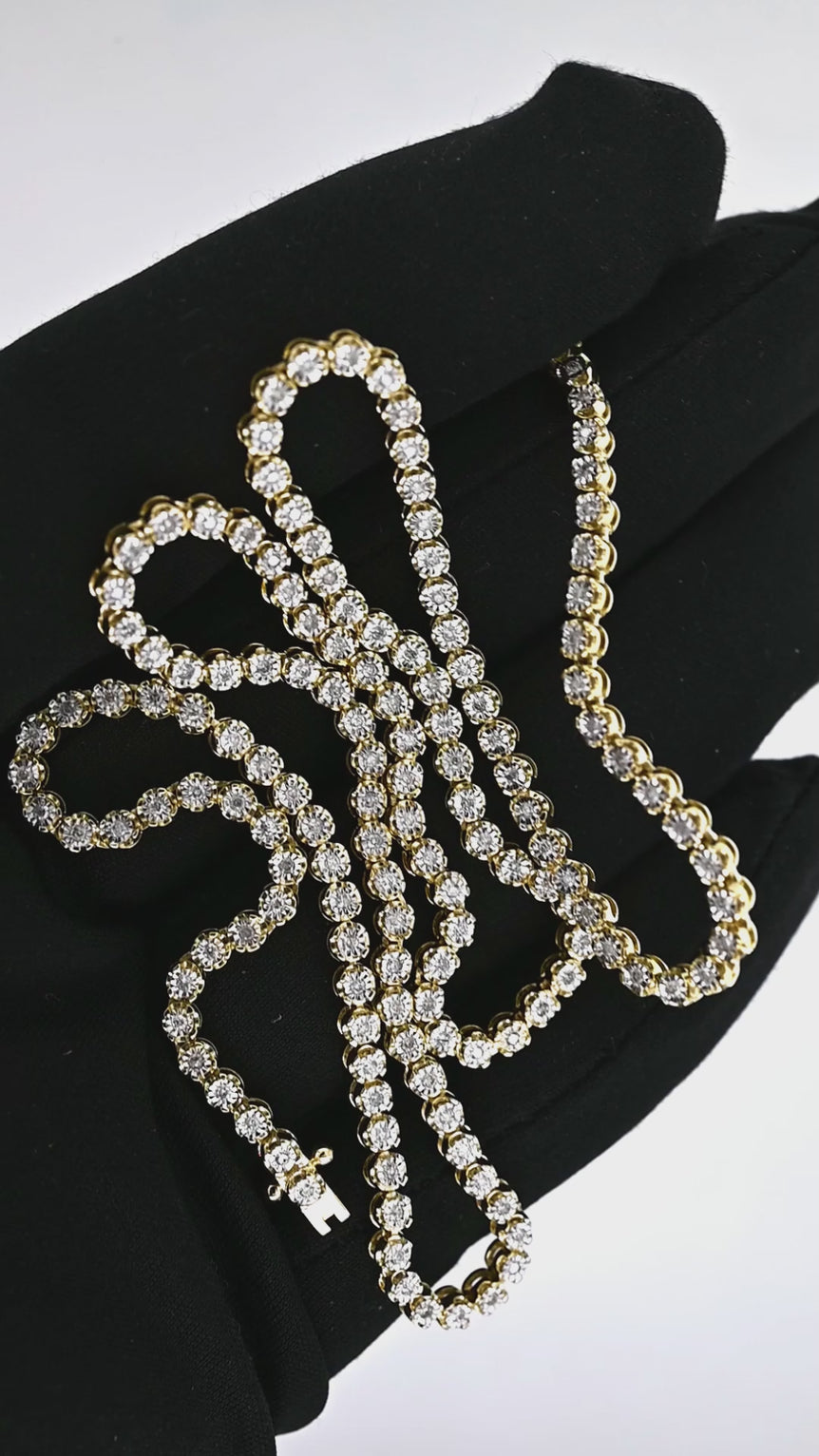 Round Link Chain | 149 Diamond pcs | 1.02ctw Natural Diamond | 14k Gold