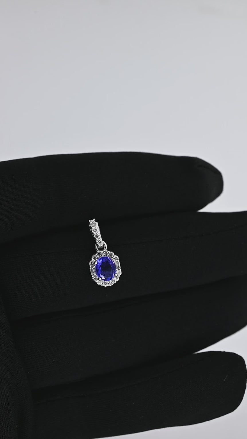 Tanzanite Pandent | 19 Diamond pcs | 0.22ctw Natural Diamond | 14k Gold