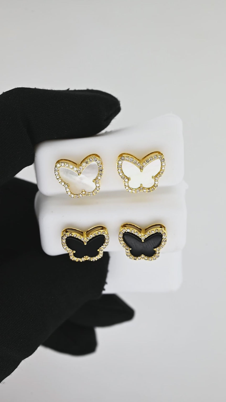 Butterfly Earrings | 68 Diamond pcs | 0.37ctw Natural Diamond | 14k Gold