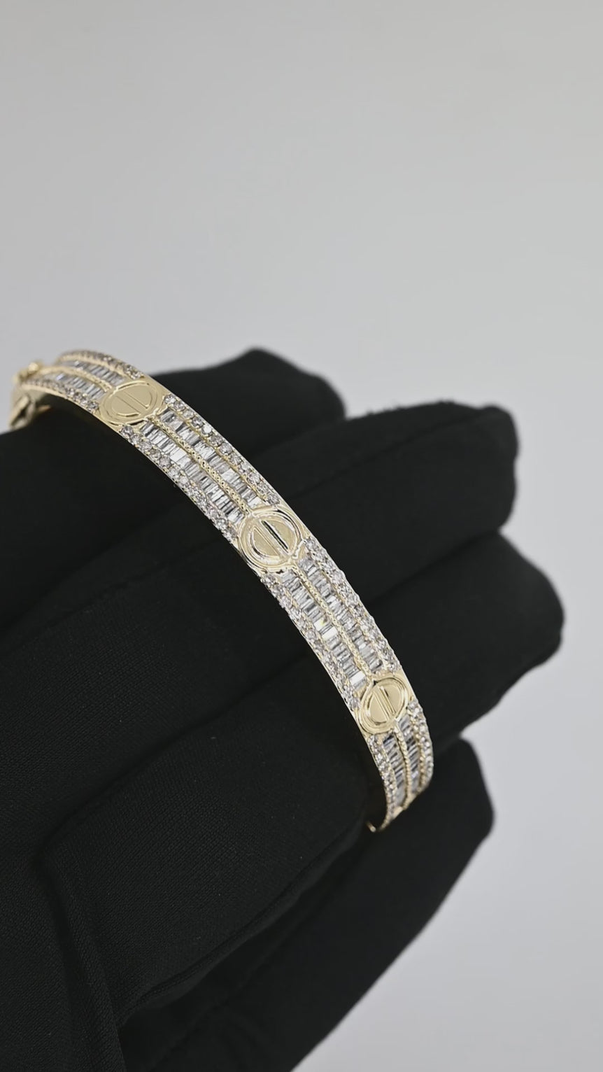 Bangle Bracelet | 266 Diamond pcs | 2.17ctw Natural Diamond | 14k Gold