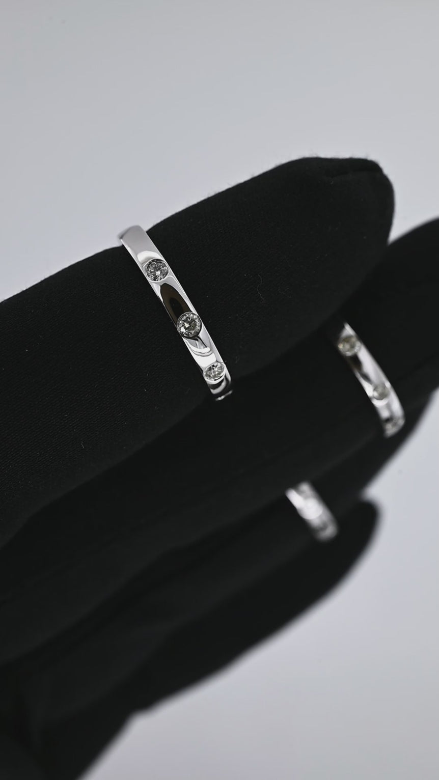 Stacking Band | 5 Diamond pcs | 0.2ctw Natural Diamond | 14k Gold