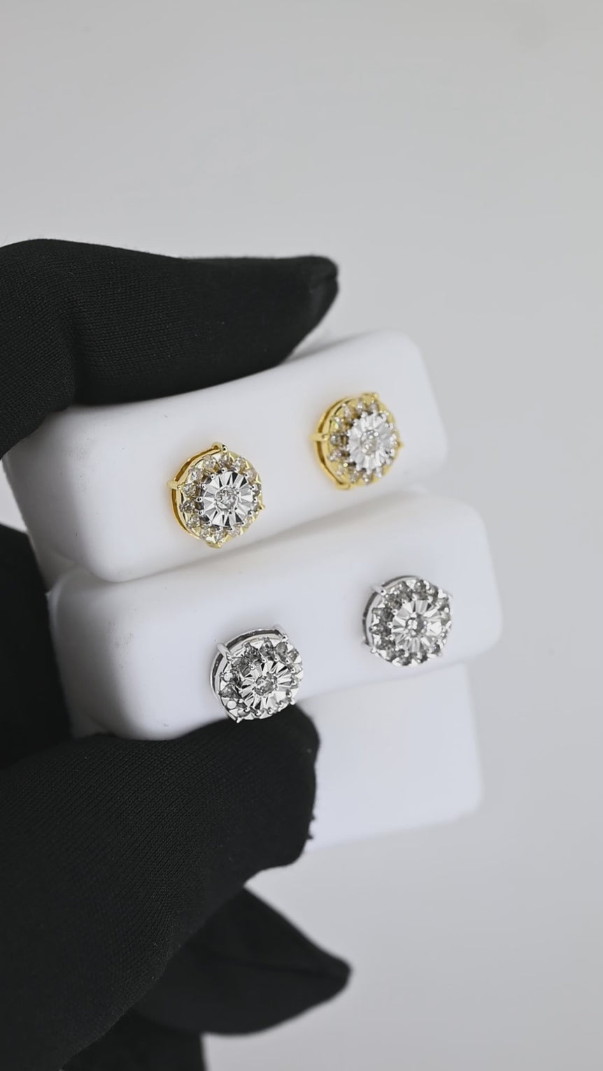 Round Earrings | 30 Diamond pcs | 0.43ctw Natural Diamond | 14k Gold