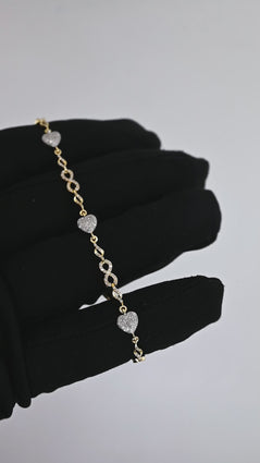 Heart & Infinite Bracelet | 377 Diamond pcs | 0.91ctw Natural Diamond | 14k Gold