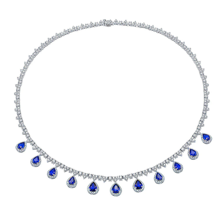 Diamond and sapphire necklace