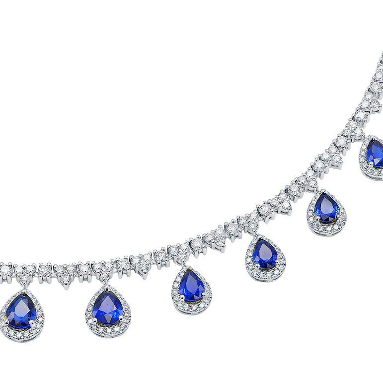 Diamond and sapphire necklace