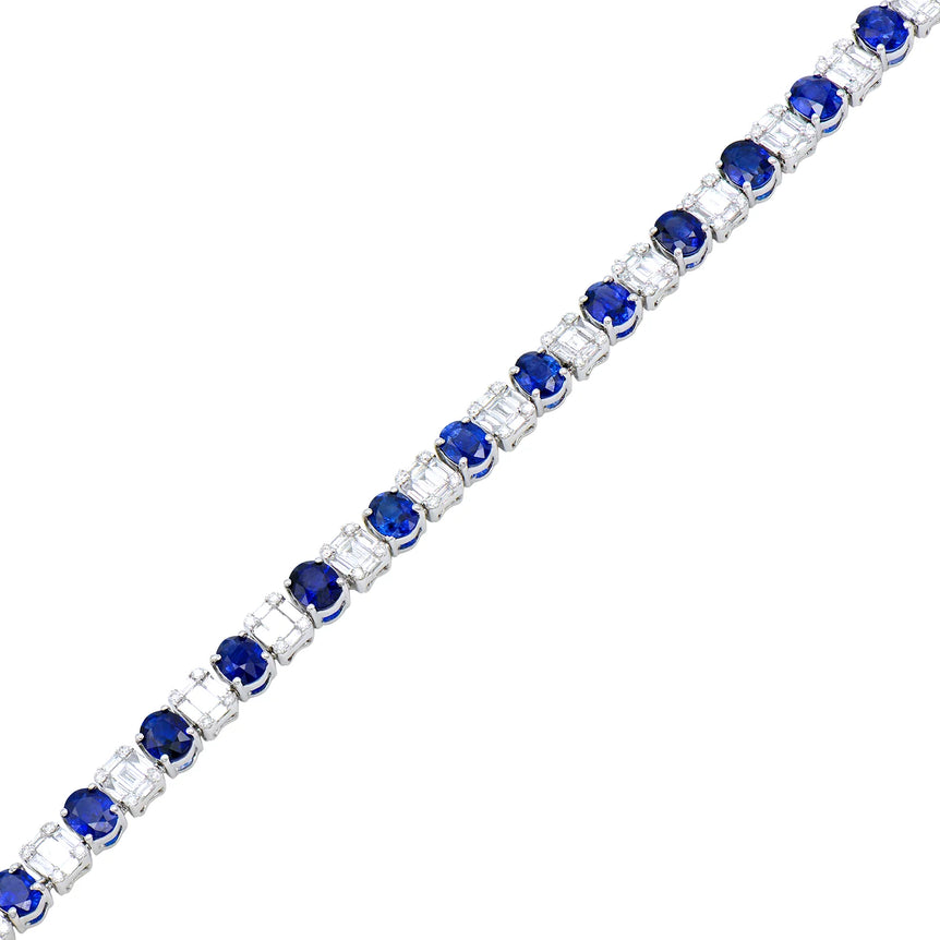 Diamond and sapphire necklace