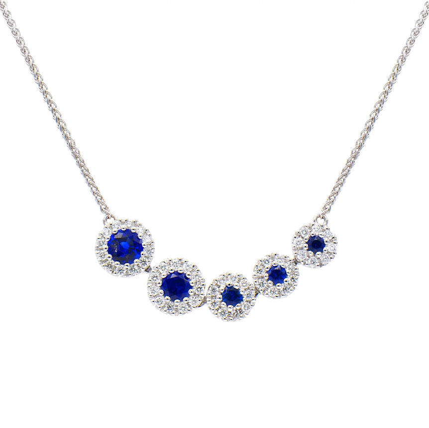 Diamond and sapphire necklace